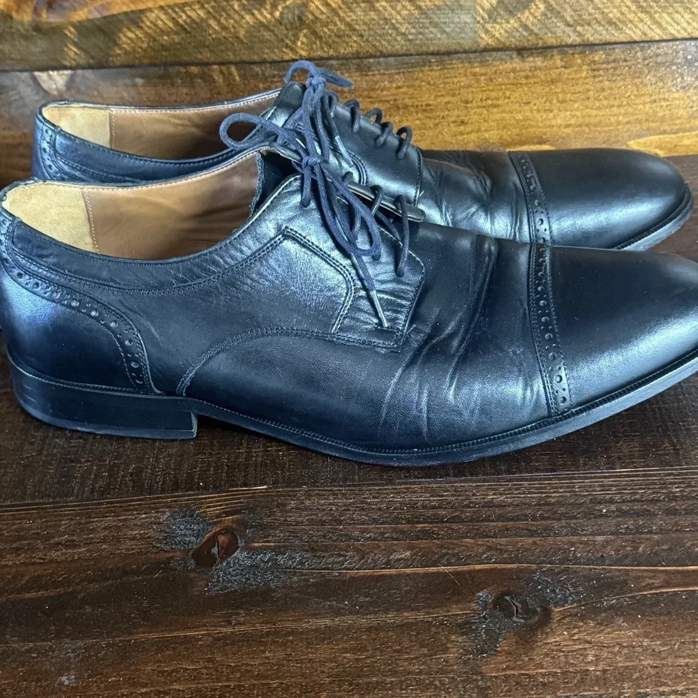 J. Murphy by Johnston & Murphy Leather Lace Up Shoes Men's Size 13 M Black India - Picture 3 of 12